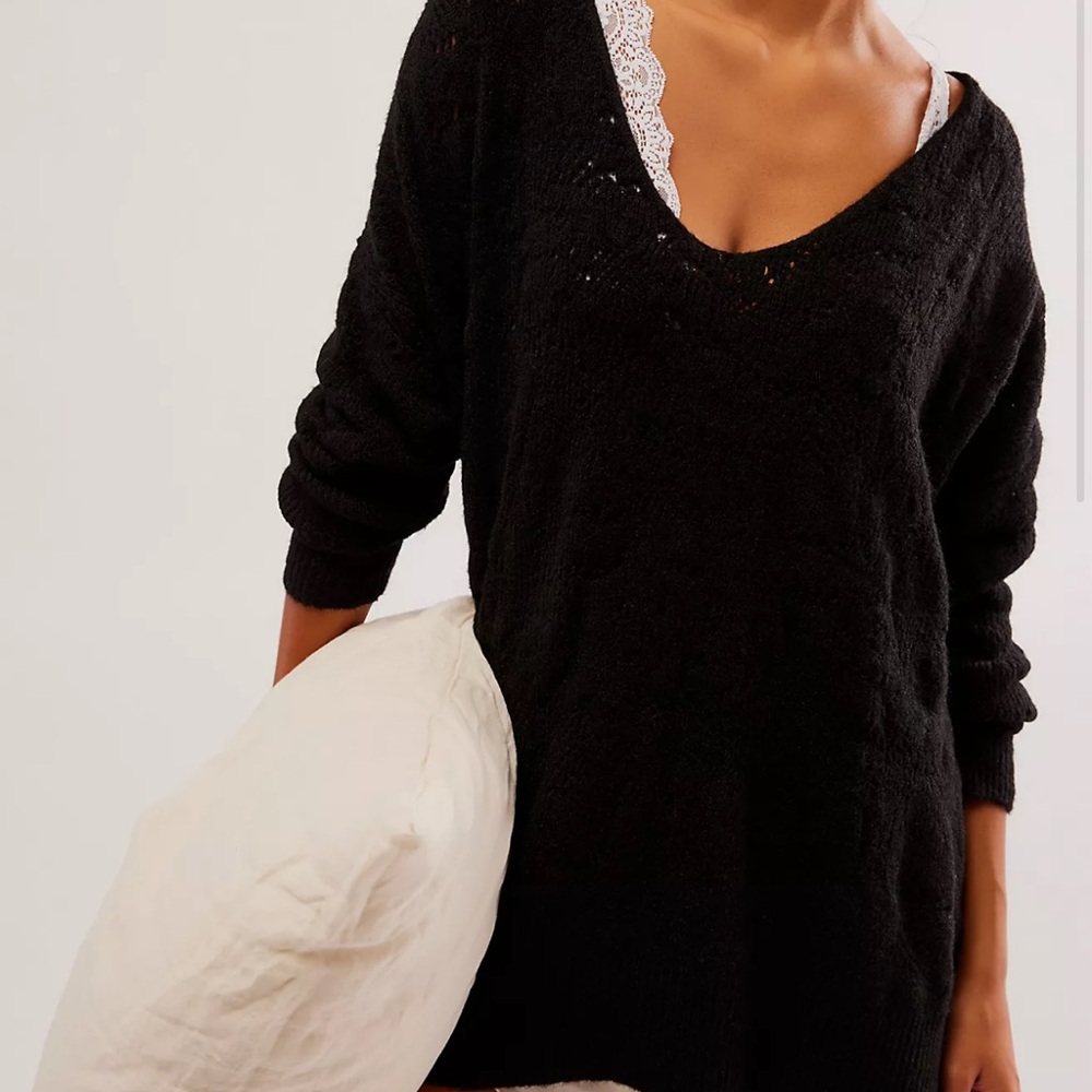 Free People C.O.Z.Y Pointelle Pullover